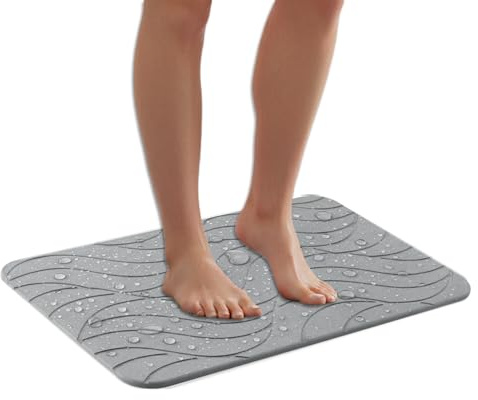 Avilia - Tappeto Bagno in Pietra Diatomite Naturale Antiscivolo e Antibatterico, Asciugatura Istantanea, Facile da Pulire e Ideale come Tappetino Doccia Assorbente per un Bagno Sempre Asciutto