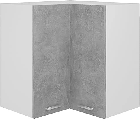 Générique Armoire d'angle Suspendue Lyon Gris béton 57 x 57 x 60 cm Bois d'ingénierie,Meubles de Cuisine,806394