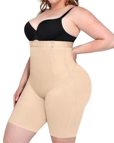 SHAPELLX Womens Butt Lifter Shapewear Tummy Control Body Shaper Shorts Plus Size Fajas Colombianas Moldeadoras Shapewear Beige