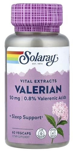 SOLARAY Valerian Root Extract 50 mg | Relaxation Support for a Healthy Sleep Cycle | 0.8% Valerenic Acids | 60 CT