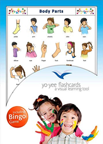 Yo-Yee Flashcards - Body Parts - Schede Illustrate con Gioco del Bingo dedicato in Inglese - per favorire l’apprendimento Linguistico nelle Scuolo
