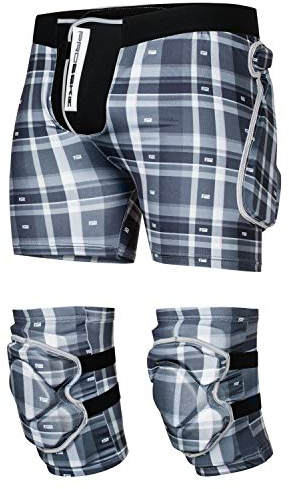 Protektoren Set Guardian Protektorenshorts Protektorenhose Knieprotektoren Ski Snowboard Inliner Skating Bike - blau-grau, XL
