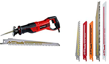 Einhell Universalsäge (950 W, Hubzahl-Elektronik, werkzeuglos verstellbarer Sägeschuh, werkzeugloser Sägeblattwechsel, inkl. KWB Qualitäts-Sägeblatt für Holz) TE-AP 950 Ekwb Säbelsägeblatt-Satz