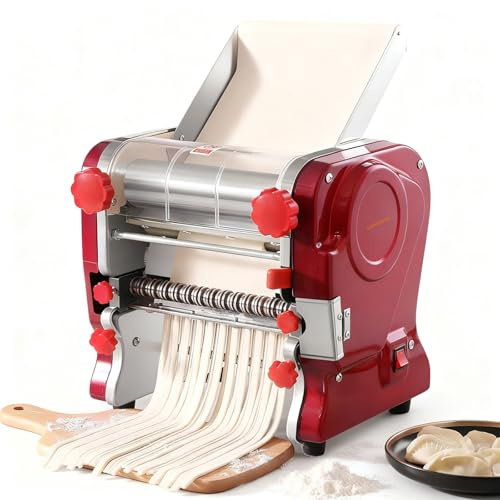 LEONEBEBE Commercial Pasta Maker – 550W Electric Dough Sheeter Noodle Roller with 3/9mm Blades, Adjustable 0.3-5mm Thickness, for Pasta, Dumplings – Restaurant & Home Use