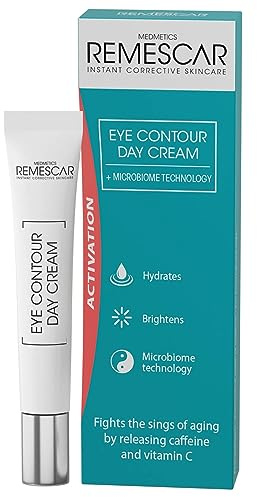 Remescar Crema Contorno Occhi 15ml – Antirughe e Anti-Età con Caffeina e Vitamina C – Riduce Borse, Occhiaie e Segni dell'Invecchiamento, Rimpolpa e Illumina la Pelle