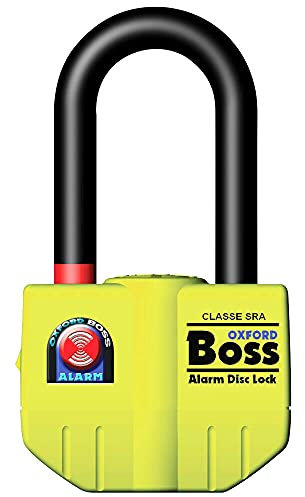 Oxford Boss Alarm Thatcham Motorbike DiscLock OF3 Shackle BC16291 Yellow 14mm (Yellow)