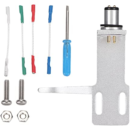 Testina Girevole Supporto, Testa Stilo con Cavo di Piombo, Giradischi Universal Guscio, Montaggio Ricambio Fili Vari Fono Phono Headshell Fonografo Player per Maggior Parte dei Pickup fonografici