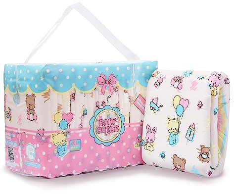 LittleForBig Erwachsenen Gedruckten Windeln 10 Stück - Baby Cuties (X-Large 121-142 cm)
