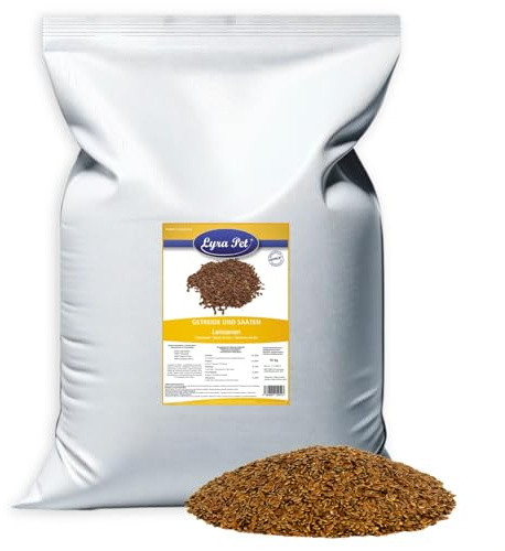 Lyra Pet® 10 kg graines de lin | Riche en acides gras oméga-3 & fibres & protéines | Complément alimentaire pour oiseaux sauvages & petits rongeurs | Nutritionnel nourriture pour oiseaux toute l'année