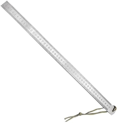 Regla de acero inoxidable, regla de acero, regla de metal, herramienta de medición de metal para ingeniería, enseñanza y oficina, 5 mm de grosor