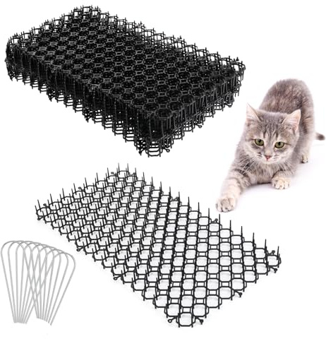 Rlssaki 15 Pezzi tappetino repellente per gatti, dissuasori per gatti, tappeto anti gatto, tappetino anti gatto con punte, per letti, giardino, posto auto coperto, parcheggio, divano (20x40 cm)