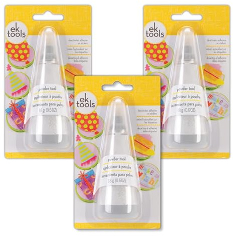 EK Tools - Herramienta antiestática en polvo, 18 g, paquete de 3, desactivador adhesivo y herramienta de preparación de repujado, álbumes de recortes y fabricación de tarjetas