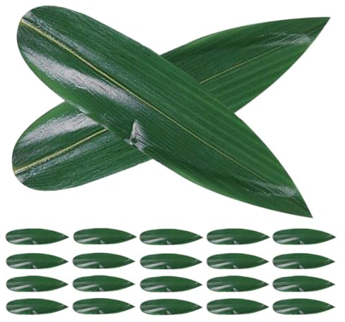 VALICLUD 100 Hojas de Bambú Natural para Sushi, Decoración Japonesa para Sashimi, Esteras Tradicionales de Sushi, Adorno de Plato, Separador de Alimentos, Ideales para Restaurante y Hogar