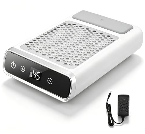 Eirolace Aspirapolvere per Unghie Professionale, 4500RPM Aspiratore per Unghie Senza Fili da 80 W, aspiratore per Unghie Ricaricabile con Potente Ventola di aspirazione, Filtro per Salone e casa