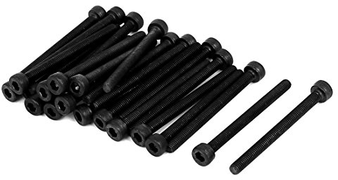 Sourcingmap M3 x 35mm Carbon Steel Full Thread Hex Socket Cap Head Screws Bolt 25 Pcs