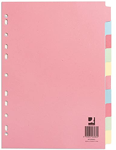 Q-Connect 10-Part Subject Divider Multi-Punched A4