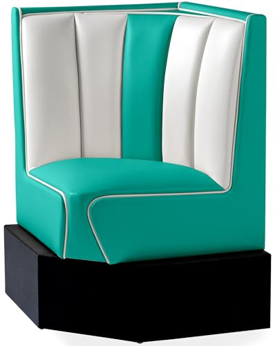 Bel Air Bank Dinerbank Eckbank Sitzbank Einrichtung Gastronomie Dinermöbel Lounge Jahre Design (Türkis/White)