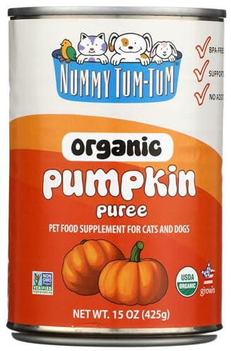 Nummy Tum Tum Organic Pumpkin For Dogs & Cats, 15 Ounce (Pack of 12)