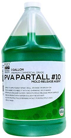Partall PVA 10 Liquid Mold Release 1 Gallon, Premium Casting Release for Silicone and Resin Molds, Easy Release for Fiberglass and Composite Work