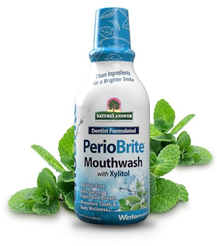 Nature's Answer Periobrite Alcohol-Free Mouthwash, Wintermint, 16 Ounce, 2 Count