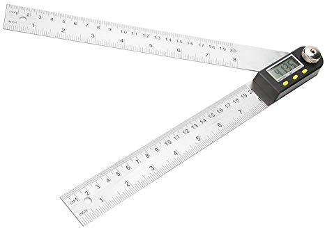 Righello 2 in 1 e goniometro elettronico digitale in acciaio inox per goniometro 0-200mm per officina lavorazione del legno