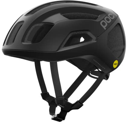 POC Ventral AIR MIPS Rennradhelm - Fahrradhelm mit präzisen Belüftungsöffnungen und integrierten Kanälen für einen kontrollierten Lufteintritt, Uranium Black Matt