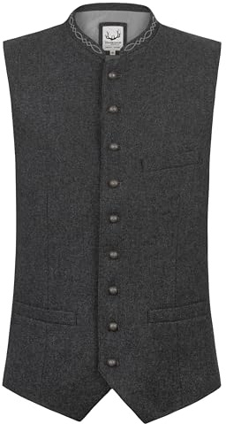 Stockerpoint Devito Herren Trachtenweste, Grau, 56
