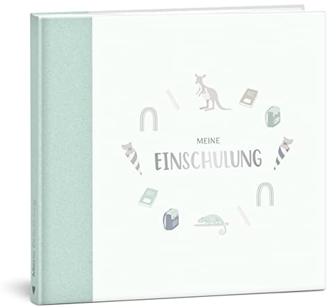 mintkind® Einschulung Gästebuch Mint I Gäste- & Erinnerungsalbum Einschulung | Einschulungsbuch Mädchen & Junge | Schuleinführung Schulanfang Geschenke | Schulkind Einschulung Geschenk Schulstart
