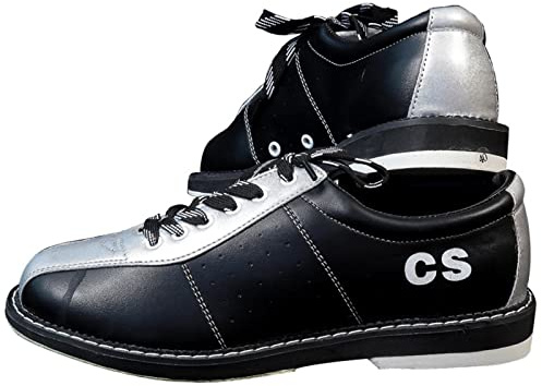 SUMECH Zapatos Bowling Hombre Zapatos Ligeros De Cuero para Bolos Amortiguador Resistente Al Desgaste,Plata,44 EU