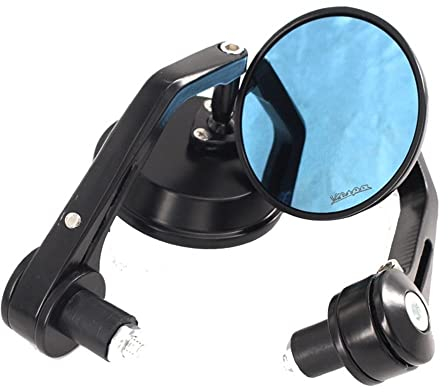 OXFUZZ Motorrad Lenkerendenspiegel Für Lenkerloch22mm GT GTS GTV 60 125 200 250 300 300ie Motorradspiegel Aluminium Lenkerenden Rückspiegel Zubehör Motorrad Rückspiegel (Farbe : Schwarz)