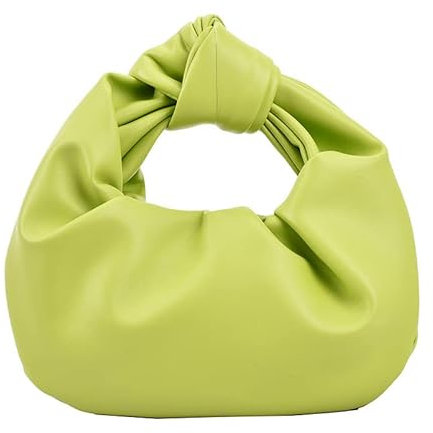 Damen Handtasche-Retro Geknotete Gewebte Schultertasche-Weiche PU Leder Umhangetasche Fashion Shopper Bag Tote Bag Mode Handgefertigte Bag Leichte Einkaufstasche (Grün)