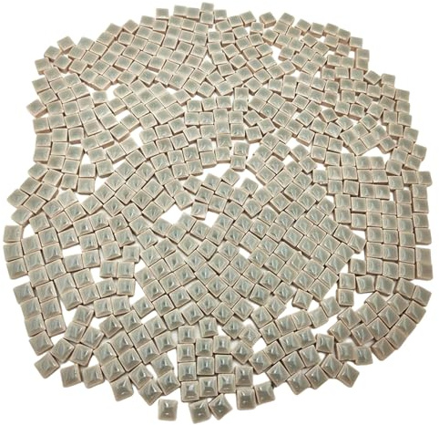 500 g fyrkantiga keramiska mosaikplattor, 500 st 1 x 1 cm handgjorda kreativa mikromosaikdelar för älskare gör-det-själv mosaikprojekt och heminredning (grå)