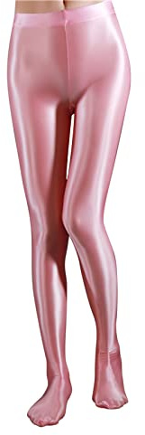 Leggings de barniz para mujer, leggings brillantes rojos metálicos, color rosa, pantalones de baile brillantes, pantalones elásticos para fiesta, baile, discoteca, carnaval, ballet, danza, Rosa., XL