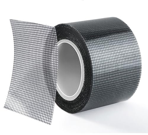 ACEBON Fliegengitter Reparatur Klebeband 50 mm x 5 m | Insektenschutzgitter Reparatur Set | Fliegengitter Tür und Fenster (Schwarz)