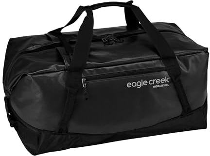 Eagle Creek Migrate Reisetasche 90L I Recyceltes wasserabweisendes Material I Rucksack-Funktion I 90 Liter Volumen I Midnight Black