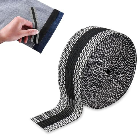 HUTHUHNHN 10M Saumband Zum Aufbügeln, Bügelband für Hosen, Kleidung & Gardinen Textilkleber Waschmaschinenfest, Gardinen Kürzen ohne Nähen, Hose kürzen ohne Nähen Einfach und bequem zu Bedienen