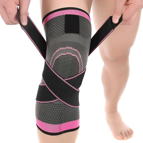 Lot de 2 genouillères de compression pour homme et femme, blessure ligamentaire, course à pied