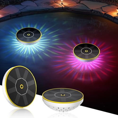 SoulBay Lampada solare per laghetto, impermeabile IP68, 4 colori e 6 modalità, illuminazione LED subacquea per piscina, giardino, stagno, campeggio, decorazione piscina