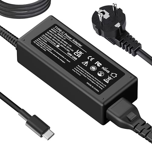 YBXYJQT Chargeur USB C 45W Compatible avec HP Chromebook X360 14 14-ca051wm,14-ca052wm,14-ca091wm,ca061dx,14-ca0061dx,14-ca060nr,ca020nr,ca043cl Adaptateur Ordinateur Type-C Câble d'alimentation
