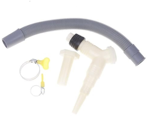 Drainage pour machine à laver et sèche-linge avec tuyau de drainage étendu, adaptateur en T de drainage, accessoire pour tuyau de drainage, longueur du tuyau de 0,3 m, bouton poussoir de tambour pour