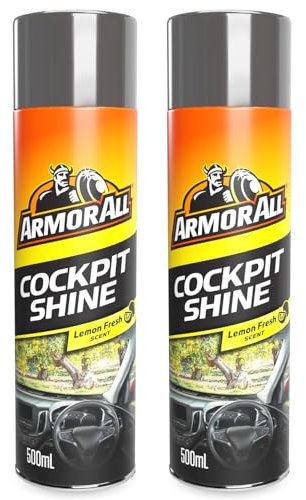 AXpower Inspirational Technology Empowering People Armor All Cockpit Shine Car Interior Cleaner & Protectant 500ml Lemon Scent – Dashboard, Vinyl & Plastic Cleaner with Shine Finish | Pack of 2