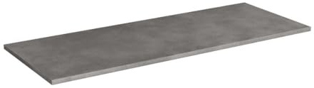 Toscohome Piano per lavabo bagno rettangolare idrorepellente colore cemento 120x46 cm