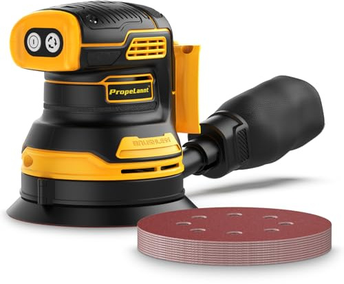 Random Orbital Sander for Dewalt 20V Battery, 5 Palm Cordless Sander with 10pcs Sandpaper, 3 Variable Speeds, Dust Collector for Woodworking Polishing Sanding(Battery Not Included)