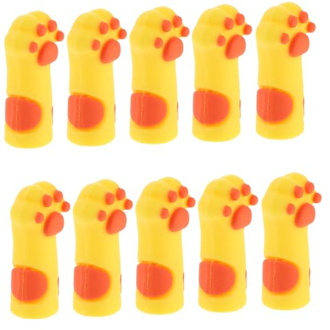 FONDOTIN Fundas de Silicona Antideslizantes en Forma de Pata de Gato para Tijeras y Pinzas de Manicura, 10 Piezas para Rutina de Cuidado de Uñas Segura y Cómoda