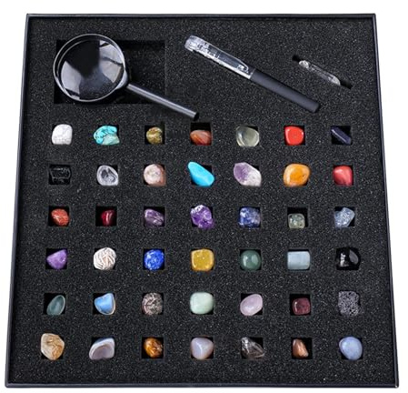 Set di scavi - Kit scientifico | Aquarium dekosteine ​​| Geology-Edelstein Set | Contiene una collezione di pietre preziose naturali | Cristalli e geologici minerali Gift di menta per ragazzi e
