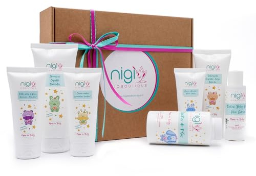 Nigì Bio Boutique - Box prodotti neonato Mille attenzioni - Set igiene e bagnetto - Idee regalo per neonati e bambini - Idee lista nascita