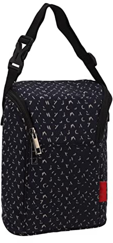 Fdit Borsa Porta Biberon, Borsa Termica in Nylon con Gancio per Passeggino e Tracolla Regolabile, Contenitore Multiuso per Biberon da Viaggio e Oggetti Essenziali (blu scuro)