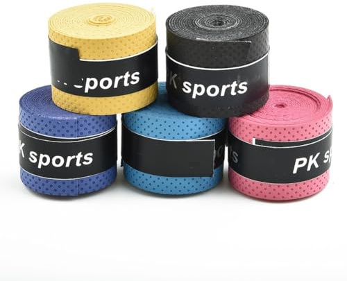 Tidevib Set di nastri overgrip per racchette da tennis, 60 pezzi, materiale antiscivolo, assorbe il sudore, per badminton, squash, canne da pesca, colori casuali