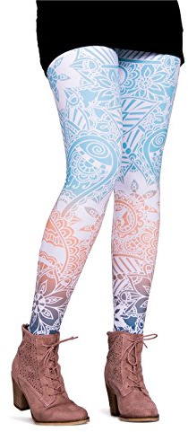 cosey - Bedruckte Bunte Leggins (Einheitsgröße) Verschiedene Leggings Designs, Mandala, Einheitsgröße