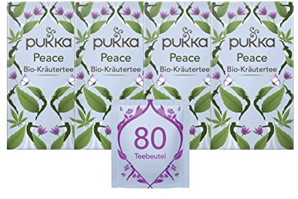 Pukka | Bio-Kräutertee Peace | Kamille, Lavendel, Grüne Minze, Ashwagandha | 4 x 20 Teebeutel